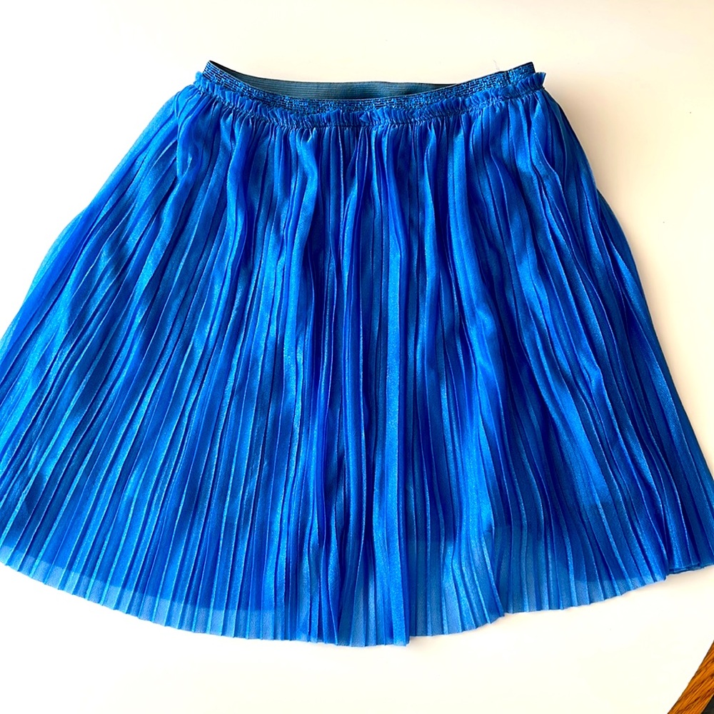 NEW Zara Girls Pleated Skirt Shimmery Blue Size 10 140cm NWT Holiday